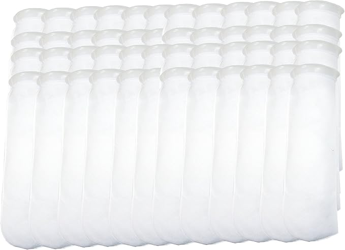48 Pack - 4 Inch Ring Filter Socks 200 Micron - Aquarium Felt Filter Bags -4 Inch Ring by 16 Inches Long [Long Version] - Fits Eshopps and Aqueon