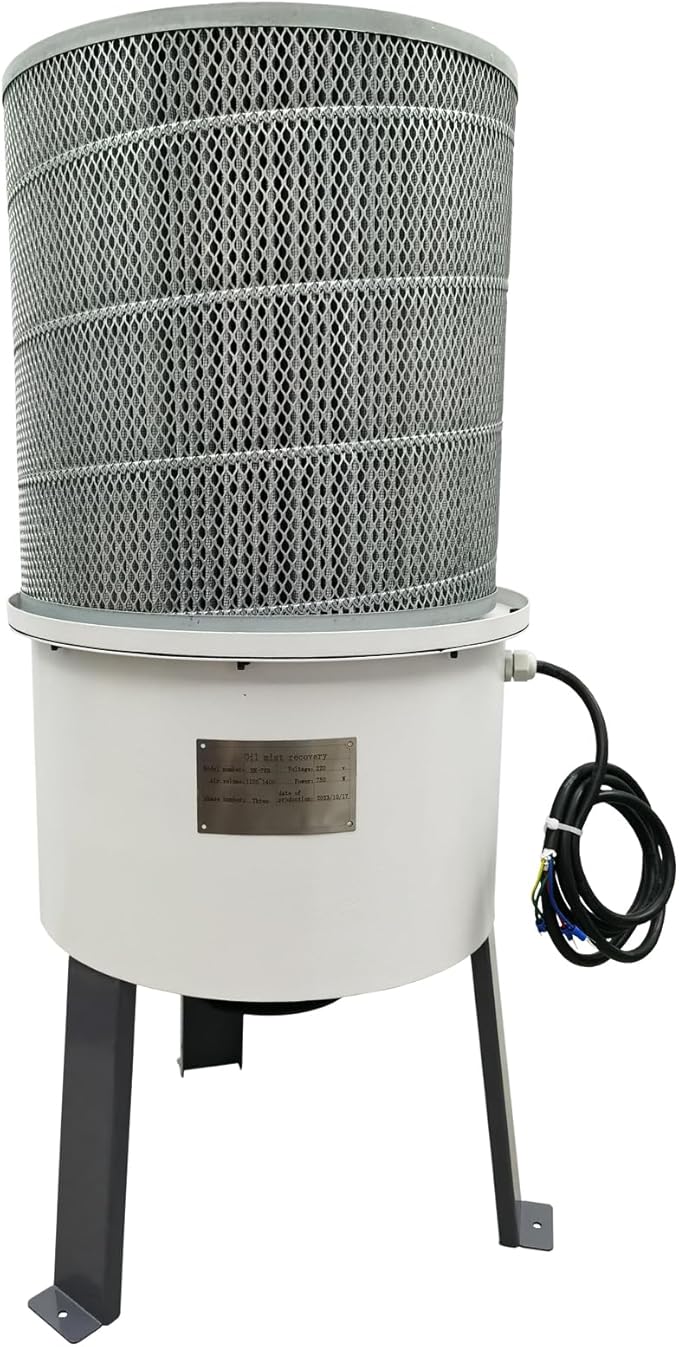 Oil Mist Collector 650-824CFM High-Efficiency Powerful Centrifugal CNC Oil Mist Filter Industrial-Grade Smoke Purifier for CNC Machines 220V 750W Three-phase