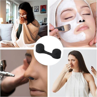 150 Pieces Nose Plug Filter Disposable Nose Dust Filters Bulk Sponge Nostril Filters for Spray Tanning Welding Dust Allergies DustConstruction Areas (Black)