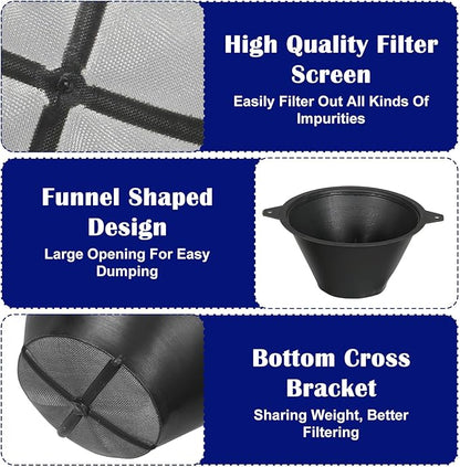 70 Pcs Paint Filter 100 mm Plastic Paint Strainer with Fine Nylon Mesh Reusable Industrial Nylon Filter for Oil, Water Based Oil Paints Food Residue