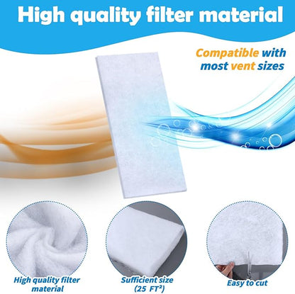 300 x 12 inch Air Vent Filters Polyester Floor Vent Filter Cut to Fit Dust Control Replacement Roll Material for HVAC Ac Heating RV's Mobile Homes Floor Registers