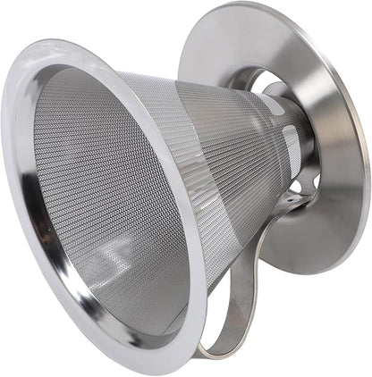 316 Stainless Steel Pour Over Coffee Dripper with 300 Mesh Filter Portable Reusable Cone for Travel Camping Brewing Tea