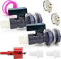 2 Set PVC Rain Barrel Diverter Kit Rain Barrel 3/4 Inch Spigot Kit with Bulkhead Fitting, Hose (25mm/1" + 16mm/0.63") Adapter, Hole Saw, Ball Valve, Clamps, Thread Seal Tape