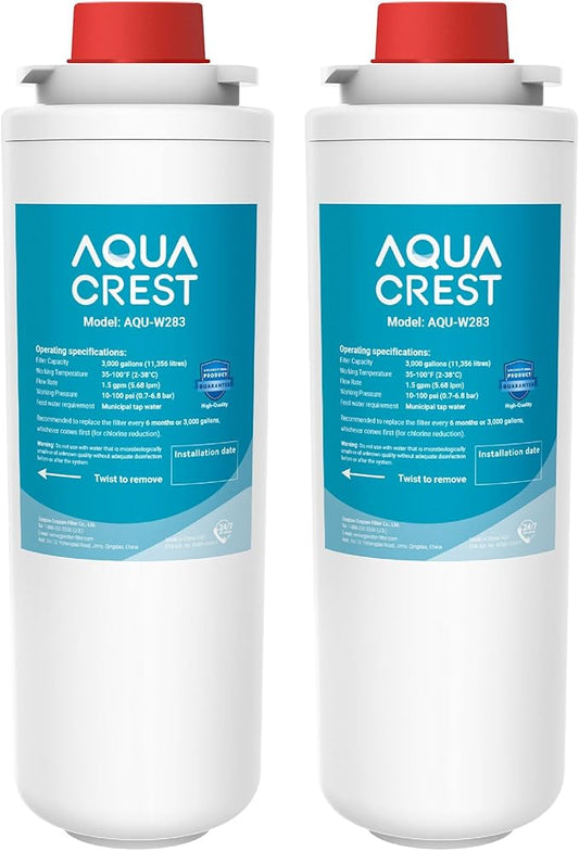AQUA CREST Replacement Filter for Elkay® 51300C, [No CHIP] Compatible with Elkay® ezH20® and Halsey Taylor® Bottle Filling Stations, NSF/ANSI 42, Reduces Chlorine, Bad Taste & Odor, 2 Packs