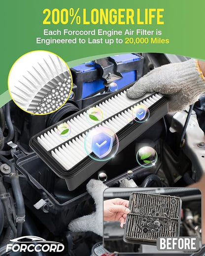 Cabin Air Filter and Engine Air Filter Fits for Toyota 4RUNNER 4.0L(2009-2003), FJ CRUISER 4.0L(2009-2007) Activated Carbon Cabin Filter Replacement CF9846A CA9683