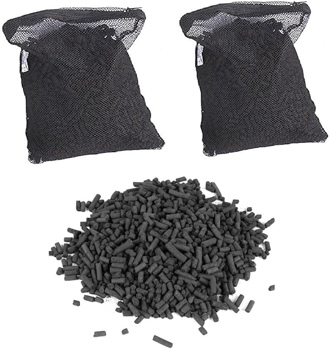 Wave Point 10 lbs (5 lbs x 2) Premium Virgin Activated Carbon Charcoal Pellets in Media Bags for Aquarium Fish Tank Koi Pond Reef Filter Media, Air Filter & AC, Total 10 lbs (2 Bags), 1.9 Gallon