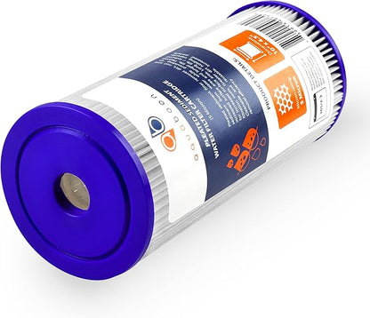 Aquaboon 5 Micron Pleated Sediment Water Filter 10 x 4.5 Cartridge - Whole House Water Filter Replacement - Whole House Water Filters Cartridges Compatible with Well Filters FXHSC, R50-BBSA, 10-Pack