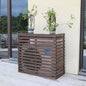 Wood Air Conditioner Fence Screen - Hide Outdoor Unit Stylishly with Tall Weatherproof Shutters Central Air Conditioner Covers (Brown L105Xw45Xh95Cm)
