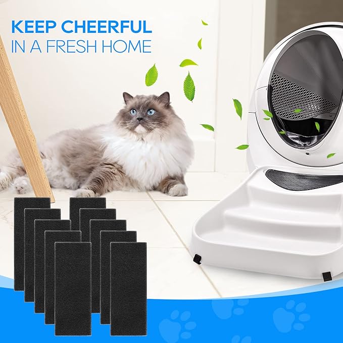 10-Pack Carbon Filters Compatible with Litter-Robot 3, Activated Carbon Litter Box Filter Compatible with Litter-Robot 3 Self Cleaning Cat Litter Box Filters, Accessories Replacement