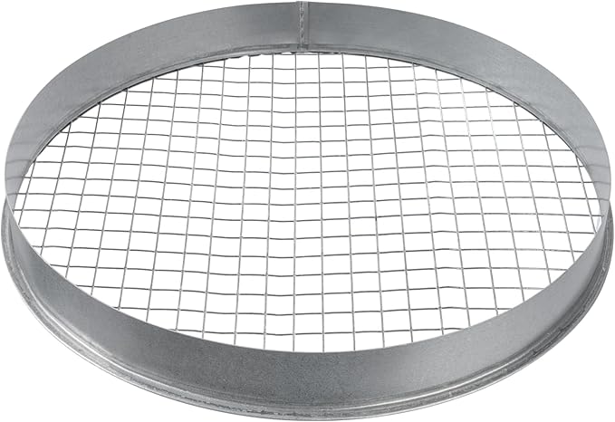 Repa Market Ø12 Inch Duct Cover – Galvanized Steel Round Duct Cap with Mesh Screen – HVAC Exhaust or Intake Vent – Exterior Pipe Air Outlet – Spiral Ventilation Ducting Metal End Plug