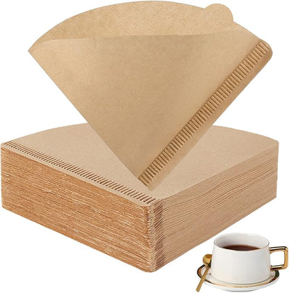 BYKITCHEN Size 02 Cone Coffee Filters, Set of 200, Disposable Paper Coffee Filters, Size 02 Natural Paper Filters for Pour Over Coffee Dripper and Coffee Maker (Natural Brown)