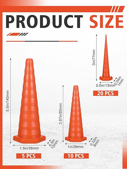 Hydraulic Oil Service Plugs Large Medium Small Sizes Multi Pack Rubber Drip Proof Hose Plugs Industrial Hydraulic Kit for Irrigation, 3 Sizes(35 Pcs,Orange)