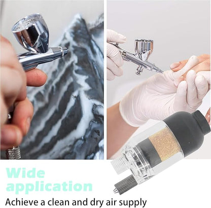HUBEST Airbrush Filter in-Line Mini Air Filter Water Separator Water Trap Filter Oil Trap Separator Kit,Connects onto Airbrushes and Hoses with 1/8” Threads for Air Compressor G 1/8 Connector