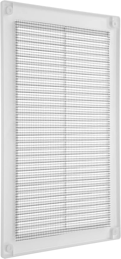 Vent Systems 8'' x 12'' Inch White Soffit Vent Cover - Pack of 100 - Flat Square Air Vent Louver - Grille Cover - Built-in Insect Screen - HVAC Vents for Bathroom, Home Office, Kitchen 8x12 Inch