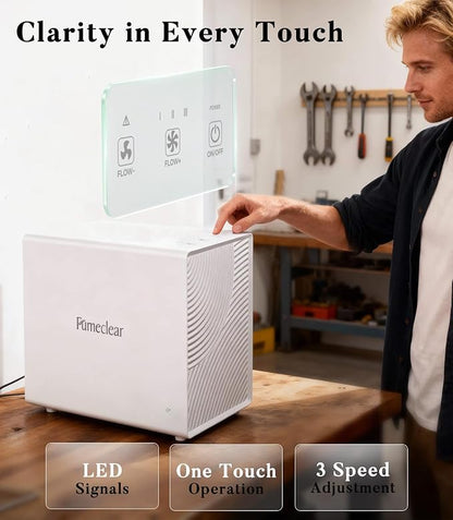 FumeClear FC-2001X Fume Extractor for Laser Engraver 3 Powerful Suction HEPA H13 Filter for 99.97% High-filtration Low-noise LED Signal Smoke Absorber Remover for F1, K10, L2, M1, P1, etc. White