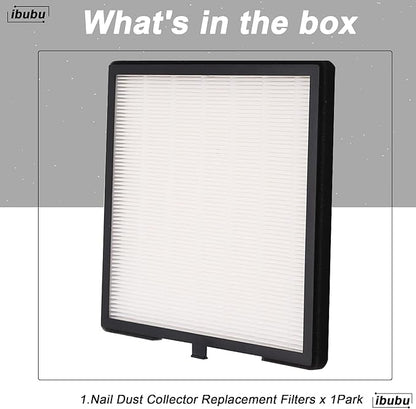 Nail Dust Collector Replacement Filters,1 Pack Nail Tech Dust Collector Filter Square for Electric Nail Dust Collector Machine Manicure Store