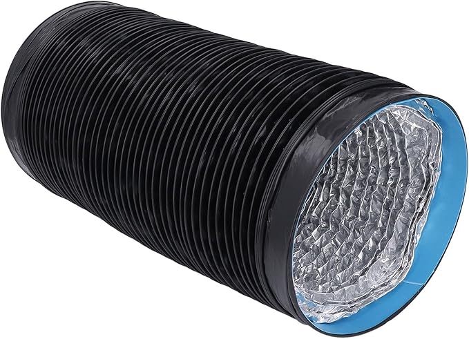 Dioche 7 Inch Conditioner 7in Dryer Vent Exhaust Duct Hose - Flexible Insulated Air Ducting, 6.56ft for HVAC Systems, Kitchens & Greenhouses - Durable PVC Aluminum Foil Design