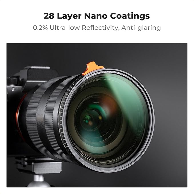 K&F CONCEPT 58mm Black Diffusion Mist 1/4 Effect & Variable ND2-400 (1-9 Stops) ND Lens Filter 2 in 1, Putter Adjust Multi-Function Filter for Camera Lens with 28 Multi-Coated (Nano-X Series)