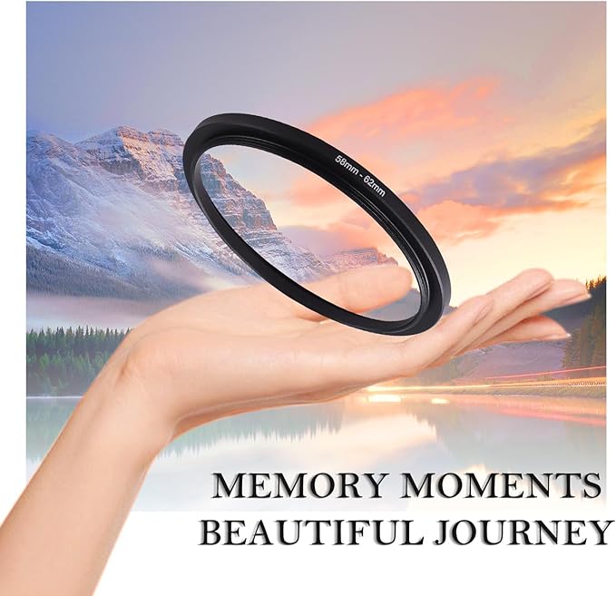 58-62mm Step-Up Ring Adapter, 58mm to 62mm Step Up Filter Ring for 58mm Lens Mount 62mm for DSLR Lenses and ND UV CPL IR Filters （58-62mm）