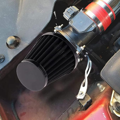 Mtsooning Motorcycle Pod Air Filter, 2.36" Round Tapered Intake Cleaner, Inlet Truck Cold Cone Replacement for Honda Kawasaki Suzuki ATV Kart Dirt Pit Bike