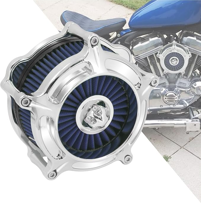 HDBUBALUS Motorcycle Air Filter Air Cleaner Intake System Cleaner Fit For Harley Sportster XL 2004-Up Blue