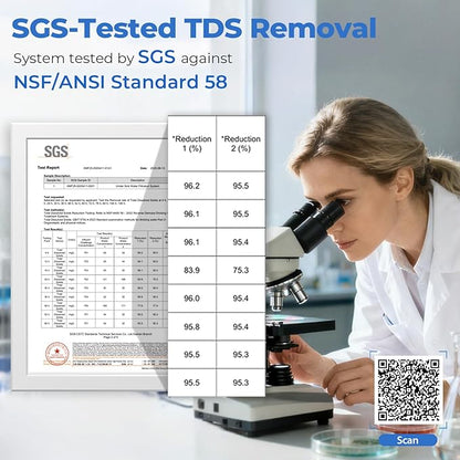 RTW5 SGS-Tested 5 Stage Reverse Osmosis Water Filter System with Innovative Top-Mounted Faucet Design, TDS Reduction 50 GPD Under Sink RO Water Filtration Plus Extra 3 Filters