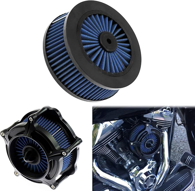 HDBUBALUS Motorcycle Air Filter Inner Element Fit for Harley Sportster Dyna Softail Touring 1 Pcs (Blue)