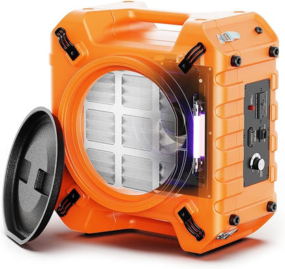 ALORAIR Air Scrubber | UV-C Light | Professional 3-Stage Filtration Negative Machine Air Purifier | HEPA Scrubber up to 750 CFM | Water Damage Restoration for Air Cleaner | PureAiro HEPA Pro 970