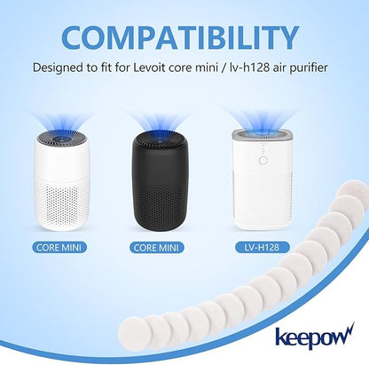 KEEPOW 20 Pack Aroma Pads Refills Compatible with LEVOIT Core Mini/LV-H128 Air Purifier, Essential Oil Pads Replacement Aromatherapy Refill Pads