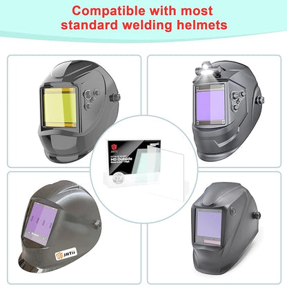 17pcs Welding Helmet HD Outside Cover Lens 4.5"X5.25"X0.059" for Welding Helmet Replacement Outside Lens Filter Covers