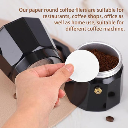 CEYAZYE 200 PCS Round Coffee Filter Paper, 56 mm Disposable Coffee Filters, Moka Coffee Pot Filter for Espresso Machine Portafilter Moka Pot, Quality Material Paper Fiber Heat Resistance