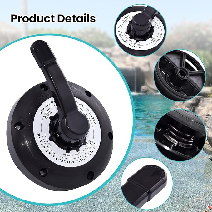 600-9600B/600-9600 1.5’’Multi-Port Valve Top Compatible with Waterways Sand Filter WVS003, for ClearWater, Carefree & TWM Sand Filter 7 Way Valve Lid