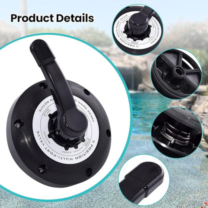 600-9600B/600-9600 1.5’’Multi-Port Valve Top Compatible with Waterways Sand Filter WVS003, for ClearWater, Carefree & TWM Sand Filter 7 Way Valve Lid