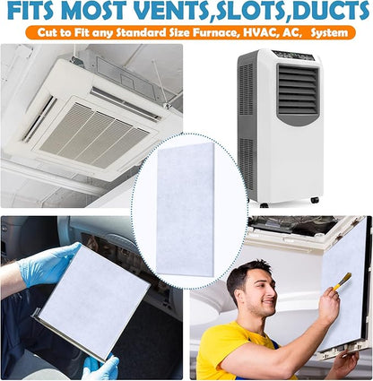 300 x 12 inch Air Vent Filters Polyester Floor Vent Filter Cut to Fit Dust Control Replacement Roll Material for HVAC Ac Heating RV's Mobile Homes Floor Registers