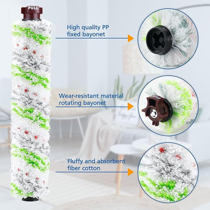 Brush Filter Replacement Compatible with Bissell CrossWave Pet Pro All in One, 3 Multi-Surface Brush Roll 1868 + 3 Vacuum Filter 1866 Vacuum Filter, Compare to Part 1608683, 160-8683, 1608684