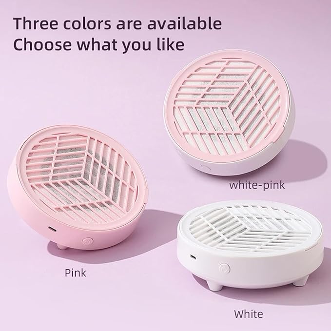 Nail Dust-Collector Filter for Nail Techs, Rechargeable Nail-Dust-Collector Sheets, Low Noise & Ergonomic Handle Design, Powerful Nails-Fan Nails-Tech-Must Haves for Gel Polish, Salon & Home Use