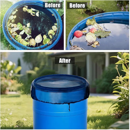 4 Pcs Rain Barrel Mesh Cover, 31.5 inch Water Collection Bucket Net with Adjustable Drawstring, Filter Screen for Outdoor Garden Rain Barrel Accessories, Prevent Fallen Leaves From Entering The Bucket