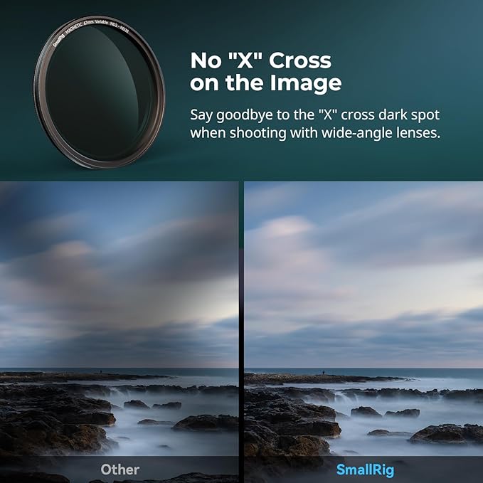 SmallRig 67mm Magnetic Variable ND Filter ND2-ND32 (1-5 Stops) + 67mm Threaded Filter Ring, No X Cross HD Optical Glass Waterproof Scratch Resistant Magnetic Adjustable Neutral Density Filter - 4581