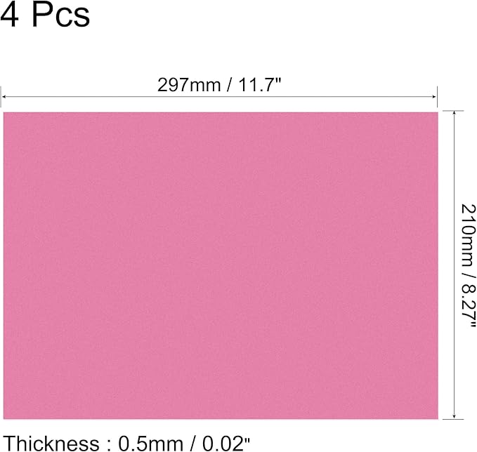 uxcell 4Pcs A4 Gel Light Lighting Filter Overlay Transparent Color Correction Plastic Vinyl PVC Sheets Photography Television Matte Red,0.5mm