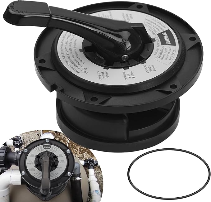 SPX0714BA Key Cover and Handle Assembly Replacement Fits Hayward Vari-flo XL Valve SP0714T SP0714A SP0714C SP0714G11 SPX714BS 601665, Black Pool Filter Valve Part