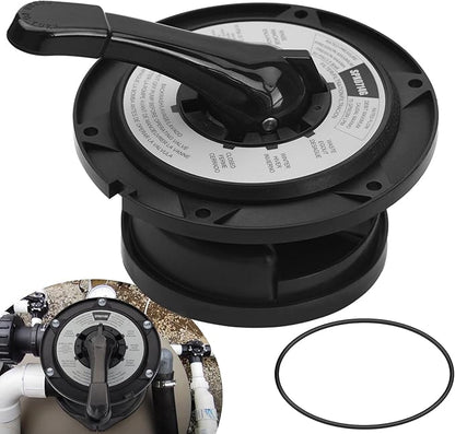 SPX0714BA Key Cover and Handle Assembly Replacement Fits Hayward Vari-flo XL Valve SP0714T SP0714A SP0714C SP0714G11 SPX714BS 601665, Black Pool Filter Valve Part
