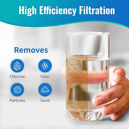 Replacement GE GXWH04F Activated Carbon Block Filter - Universal 10 inch Filter for GE HOUSEHOLD PRE-FILTRATION SYSTEM (Pack of 12)