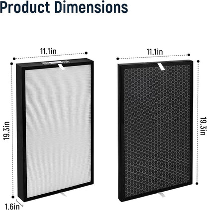 AD5000 Replacement Filter Compatible with Air Doctor 5000 Air Purifier – Includes 2 Main Filters and 2 Activated Carbon Filters(Not Compatible with 5500 Series)