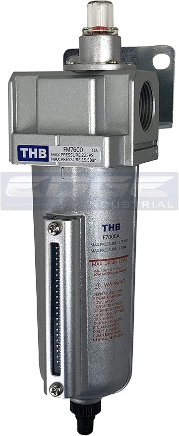 Heavy Duty Industrial Grade COALESCING Filter with 0.01u Micron Element, Metal Bowl, REMOVES 99.98% Moisture, Vapor and Oil from Compressed AIR Lines, AUTO Drain (1/2" NPT, 5oz)