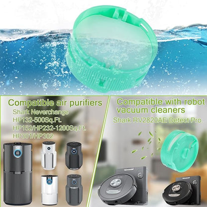 Odor Neutralizer Cartridge Replacement for Shark Vacuum Cleaner, Compatible with AZ3000 AZ3002 HZ3000 HZ3002 IZ862H IZ562H ZD550, 6pcs Green Original, 1.5 inches, HEPA, VACUUM FILTER, Filter