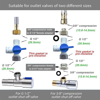 NSF 3/8" inch Water Line Tubing and Push to Connect Fittings for Reverse Osmosis Water Filter RO fittings (Feed water adapter Kits), 11 pcs connetors+30 feet 3/8" O.D. (9.5mm) water tubing.