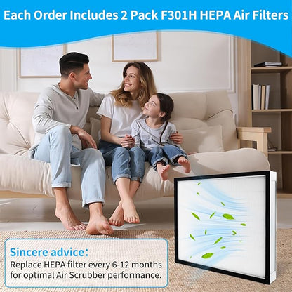 2 Pack F301H HEPA Filter, AS-550 Air Scrubber Stage 2 HEPA 550 Air Filter Compatibile with BlueDri,16 x 19 x 2 Air Shield 550 HEPA Air Scrubber Filter fit for BlueDri/Vevor/Dri-Eaz/Phoenix/Bear