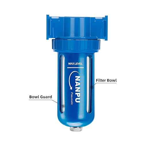 NANPU Zinc Alloy Desiccant Dryer, Compressed Air in Line Filter, Moisture Water Separator, Poly Bowl (1/4" NPT)