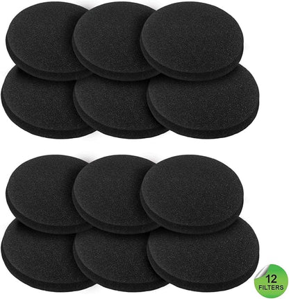 12 Pieces Activated Carbon Compost Bin Filters - 6.7 Inch Extra Thick Indoor Compost Bucket Filter Activated Charcoal Countertop Replacement Bin Filters, Round