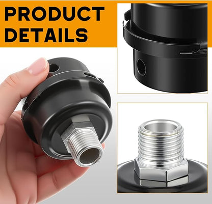4 Pack Air Compressor Silencer, 1/2'' Air Compressor Intake Filter Silencer and 20mm Filter Noise Muffler Replacement Parts